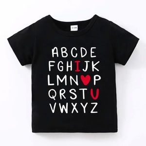 🌹I Love U" Alphabets Print T-shirt. NWOT